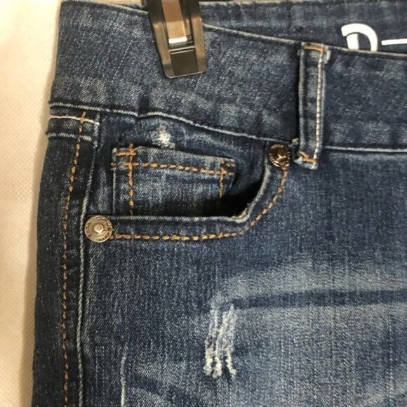 D-FUZ Premium Denimwear Boot Cut Blue Jeans distressed embroidered 9/10 READ - Picture 9 of 12